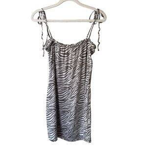 Dippin' Daisy's Zebra Print Tank Top - Grey and White Women’s XL